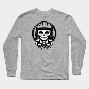 Bike Messenger Skull and Crossed Peddles Black Logo Long Sleeve T-Shirt